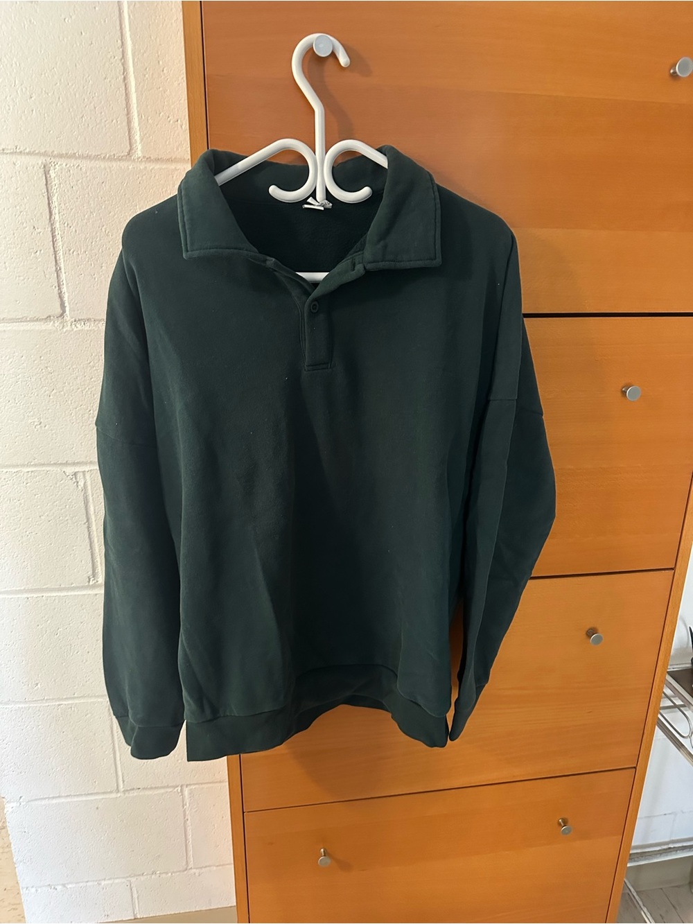 twik Forest Green Polo-Style Pullover Sweatshirt